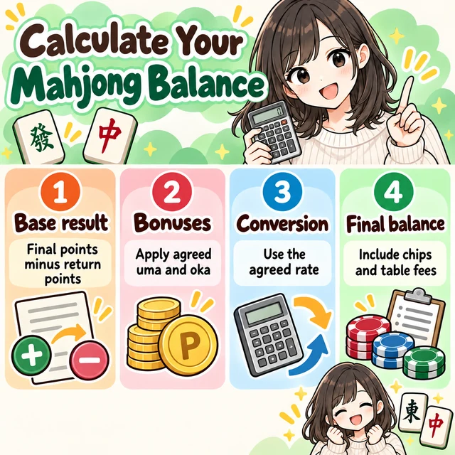 Illustrated guide to calculating mahjong net results