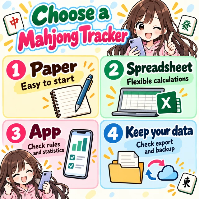 Illustrated comparison of mahjong recording methods
