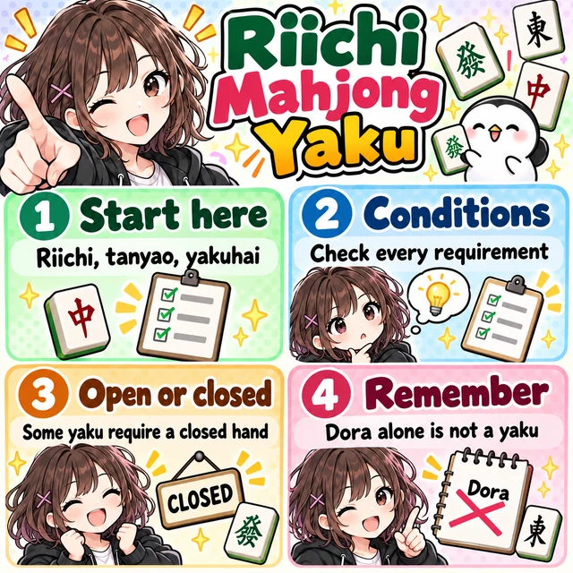 Illustrated overview of riichi mahjong yaku