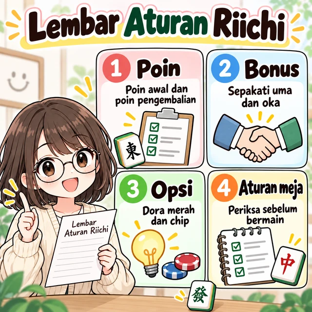 Templat aturan mahjong: ilustrasi