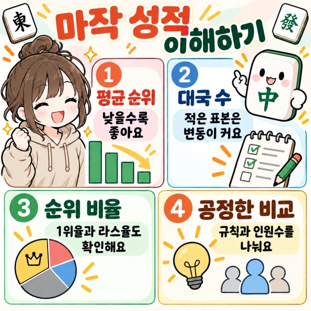 마작 평균 순위의 기준과 해석 그림 설명