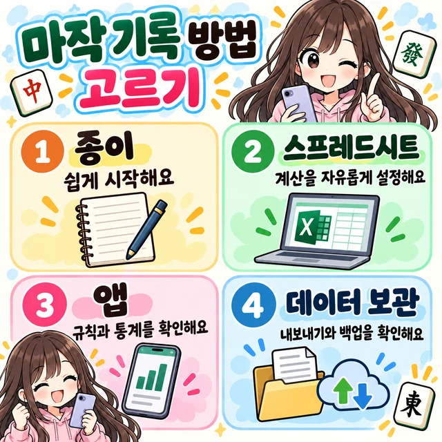마작 수지 관리 앱 선택 방법 그림 설명