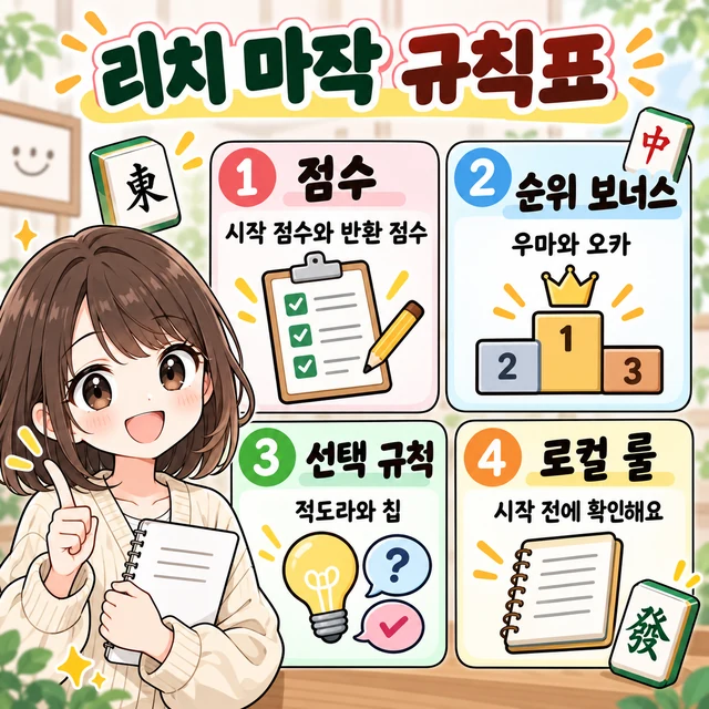 마작 규칙표 템플릿 그림 설명