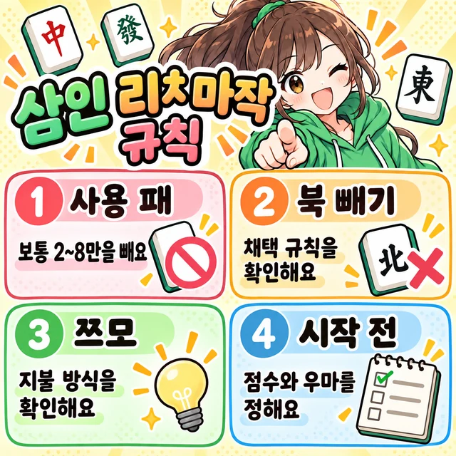 3인 마작 규칙 정리 그림 설명